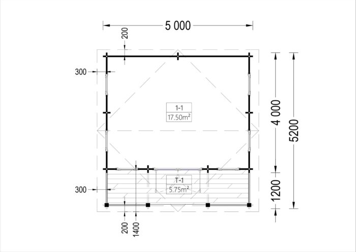 Premium Gartenhaus ROLAND 5x5 m, 25 m²