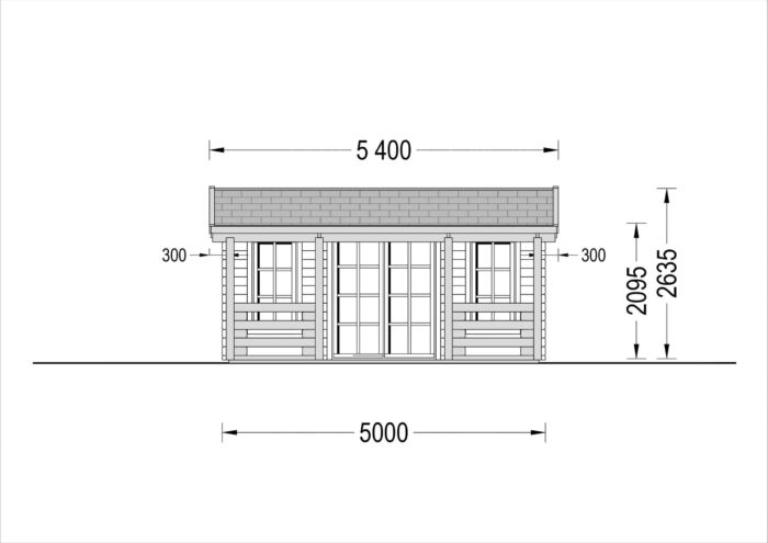 Premium Gartenhaus ROLAND 5x5 m, 25 m²