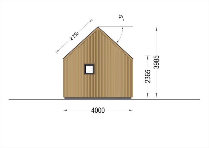 Blockbohlenhaus SUSI (44mm + Holzverschalung), 20m²