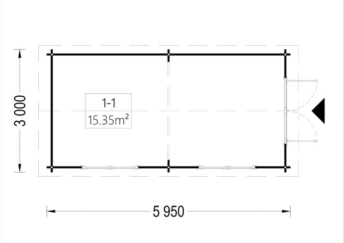 Gartenhaus STRAUBING, 3x6m, 18m²