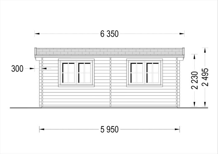 Gartenhaus STRAUBING, 3x6m, 18m²