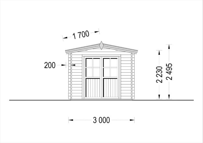 Gartenhaus STRAUBING, 3x6m, 18m²