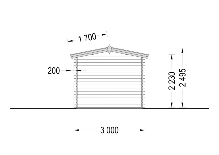 Gartenhaus STRAUBING, 3x6m, 18m²