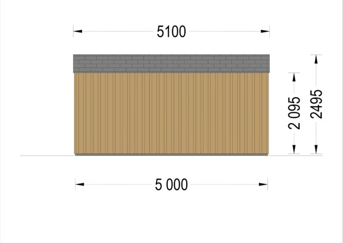 Gartenhaus TAURUS (34mm + Holzverschalung), 4x4m, 12m²