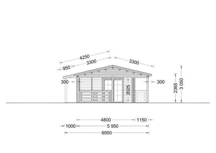 Blockbohlenhaus TRAUNSEE (44 + 44 mm) 50 m²