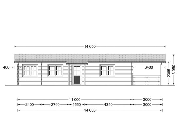 Blockbohlenhaus TRAUNSEE (44 + 44 mm) 50 m²