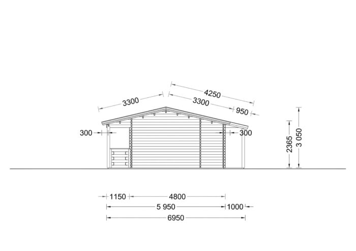 Blockbohlenhaus TRAUNSEE (66 mm) 50 m²