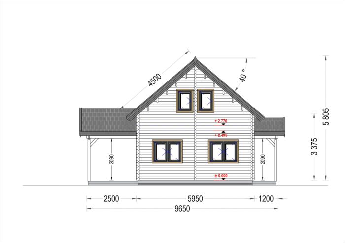 Blockbohlenhaus VERENA (66mm), 127m²