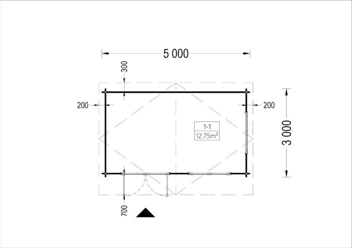 Gartenhaus WIEN 5x3 m, 15 m²