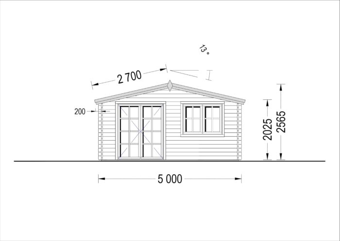 Gartenhaus WIEN 5x3 m, 15 m²