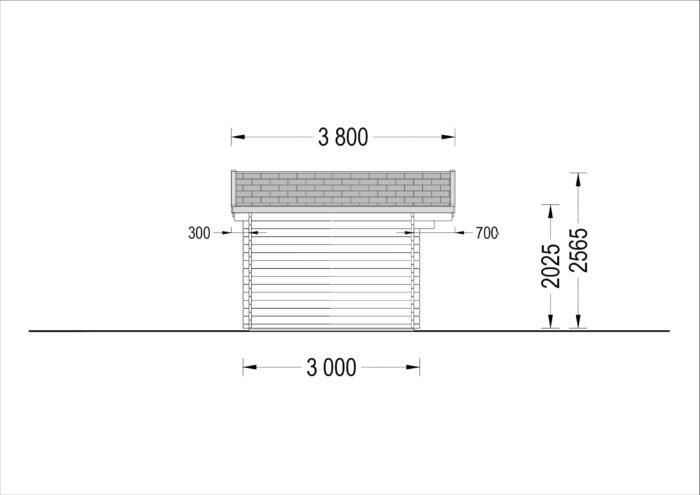 Gartenhaus WIEN 5x3 m, 15 m²