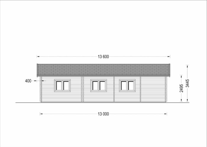 Blockbohlenhaus SEEFELD (66mm) 105m² mit Flachdach