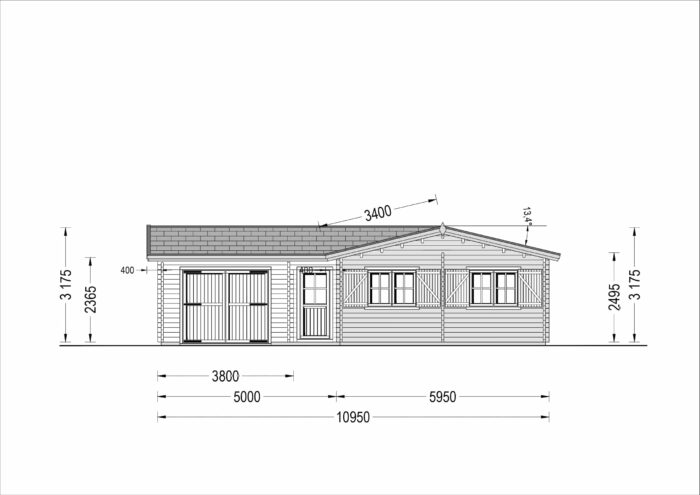 Blockbohlenhaus SEEFELD (44 + 44 mm) 105 m²