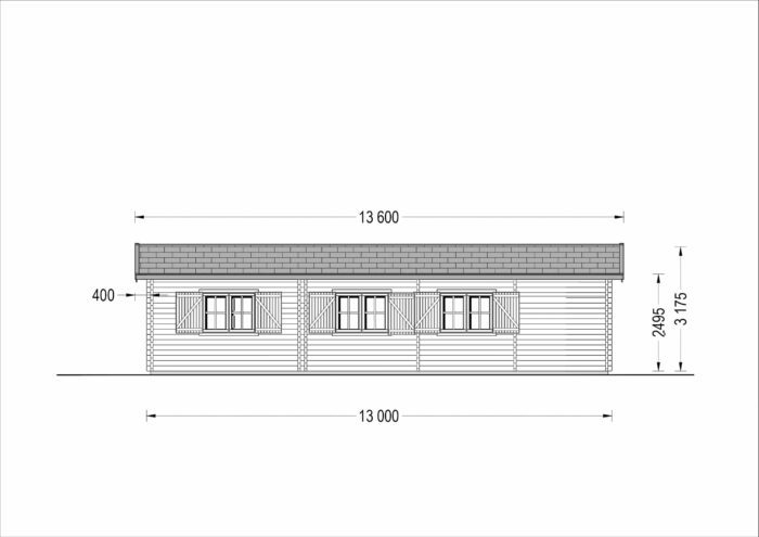 Blockbohlenhaus SEEFELD (44 + 44 mm) 105 m²