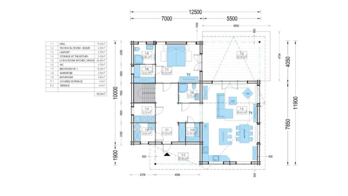 Premium Holzhaus KLAGENFURT(44+44 mm), 180 m²