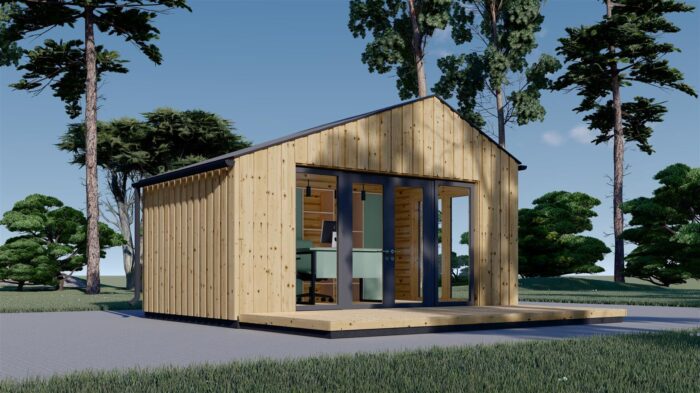 Gartenhaus ANTON (34mm + Holzverschalung ), 8x3m, 15m²