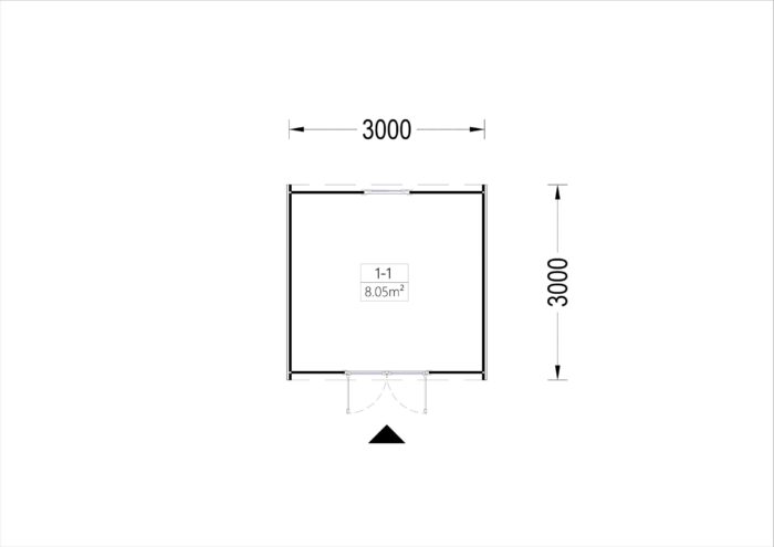 Gartenhaus BRITA 3x3m, 9m²