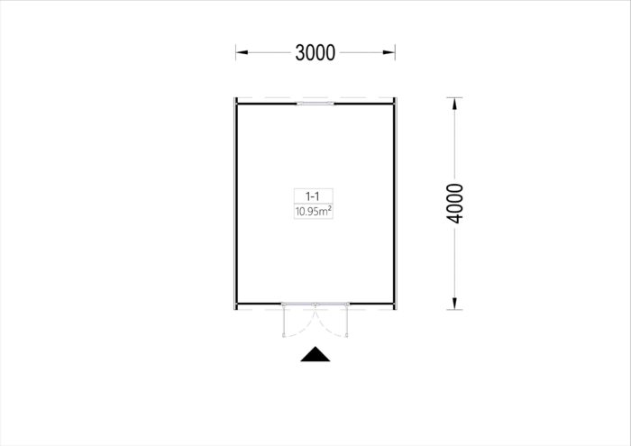 Gartenhaus BRITA 3x4 m, 9 m²