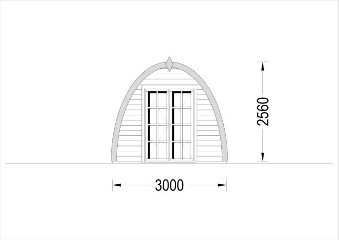 Gartenhaus BRITA 3x5 m, 15 m²