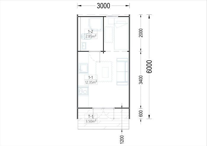 Gartenhaus BRITA 3x6 m, 18 m²