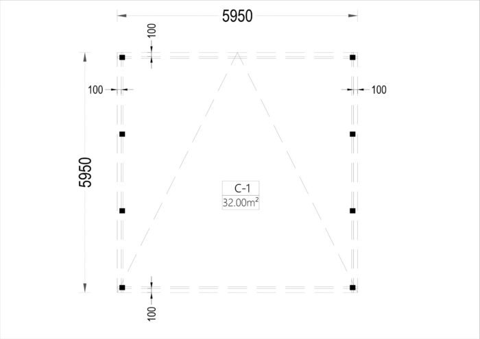 Doppelcarport aus Holz mit Flachdach, 6x6m, 36m²