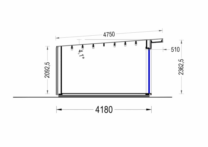 Gartenhaus EMIL (34mm + Holzverschalung ), 5x4m, 20m²