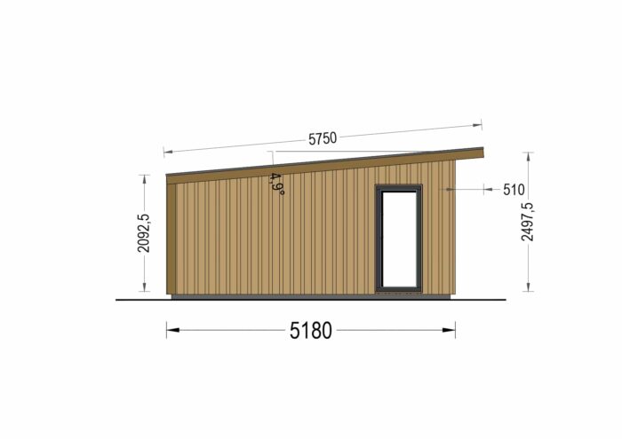 Gartenhaus EMIL (34mm + Holzverschalung ), 5x5m, 25m²