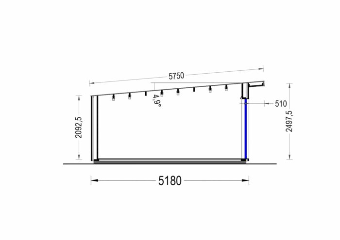 Gartenhaus EMIL (34mm + Holzverschalung ), 5x5m, 25m²