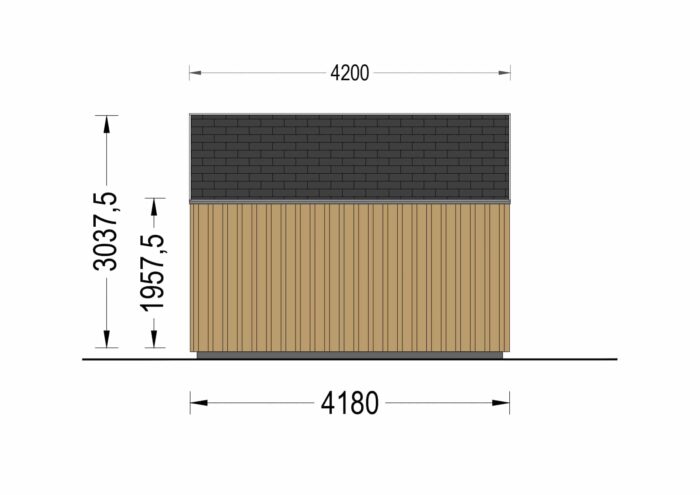 Gartenhaus ANTON (34mm + Holzverschalung ), 5x4m, 20m²