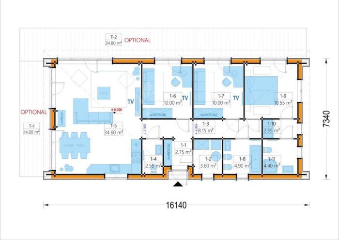 Holzhaus Zürich (68 mm + Holzverschalung), Isoliert 96 m²