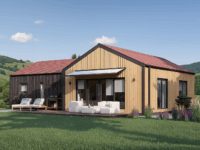 Holzhaus VALENTIN (Isoliert, 66 mm + Holzverschalung), 79 m²