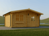 Gartenhaus Donau (44+44mm) 6x6m, 36m² Isoliert