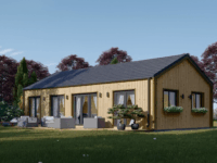 Holzhaus NIKI (Isoliert, 66 mm + Holzverschalung), 66 m²