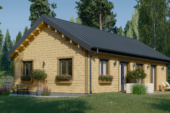 Blockbohlenhaus BERNAU 2 Isoliert, 66 mm + Holzverschalung), 94 m²