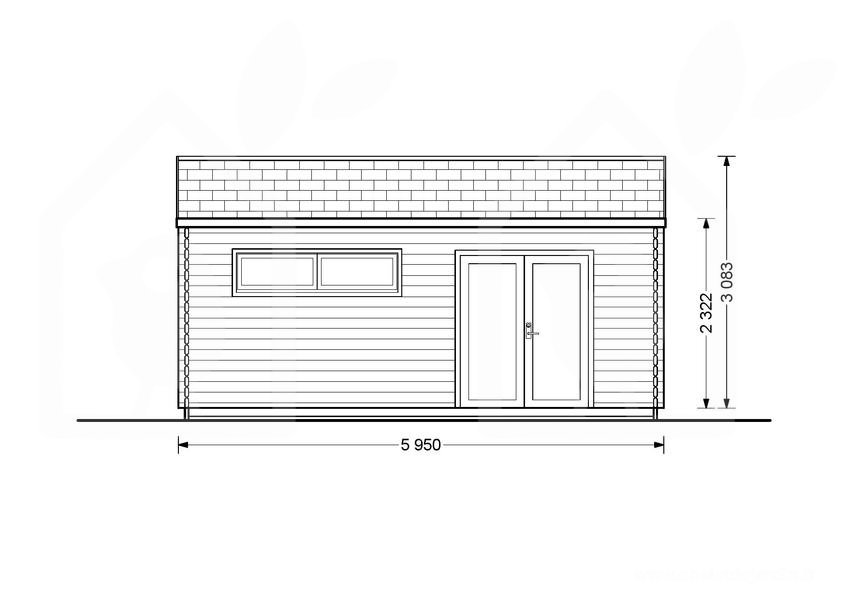 2.jpg Gartenhaus aus Holz HANS (44mm), 6x3m, 18m² – Bild 6