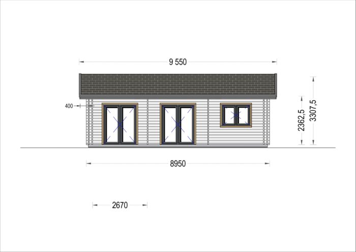 Blockbohlenhaus ANDI (44+44mm), 72m² – Bild 8