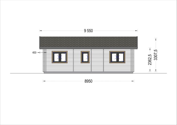 Blockbohlenhaus ANDI (44+44mm), 72m² – Bild 10