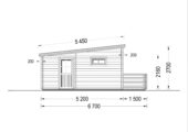 Blockbohlenhaus ARMIN (44 mm) 31 m² mit Pultdach – Bild 7