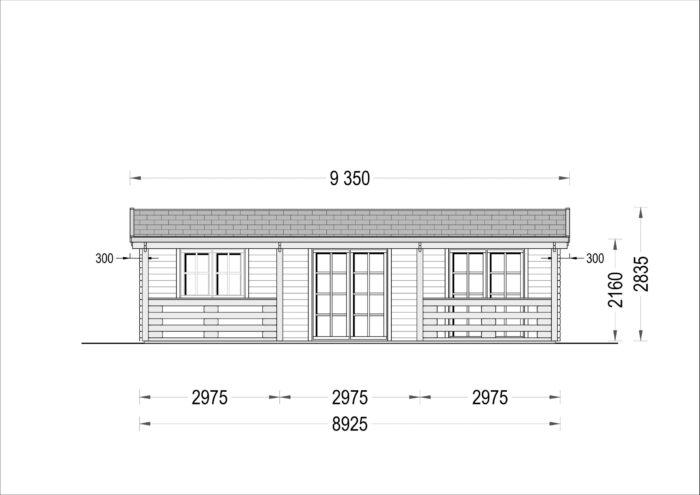 Blockbohlenhaus mit Terrasse LILLI( 44mm), 32 m² + 20m² – Bild 9