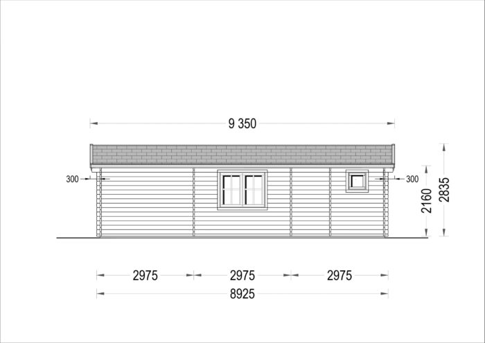 Blockbohlenhaus mit Terrasse LILLI( 44mm), 32 m² + 20m² – Bild 6