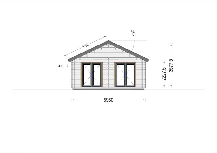 Blockbohlenhaus ANGELA (44+44mm), 71m² – Bild 9