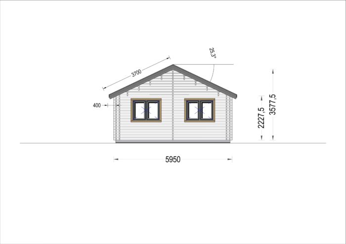 Blockbohlenhaus ANGELA (44+44mm), 71m² – Bild 6