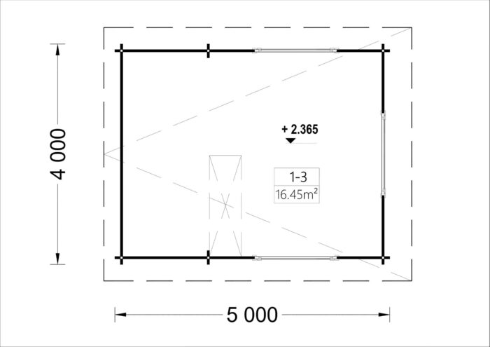 Blockbohlenhaus mit Schlafboden DORNBIRN (44 mm), 20 m² + 16 m² mit Pultdach – Bild 7