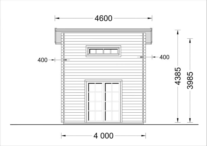 Blockbohlenhaus mit Schlafboden DORNBIRN (44 mm), 20 m² + 16 m² mit Pultdach – Bild 8