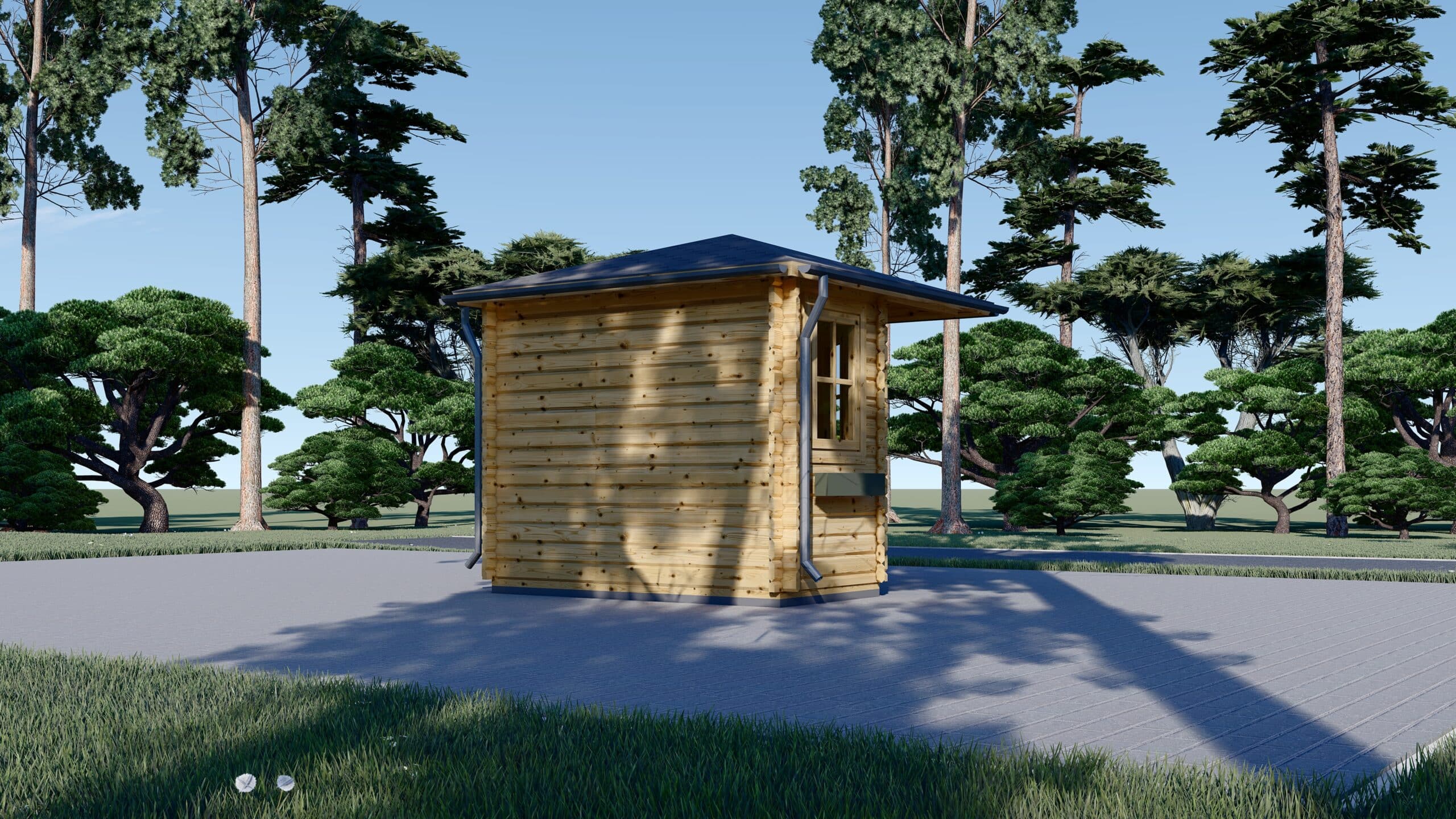 B2b_Aida_3.00x3.00_28_2-scaled-1.jpg Premium Gartenhaus ALAN (28mm), 3x3m, 9m² – Bild 2