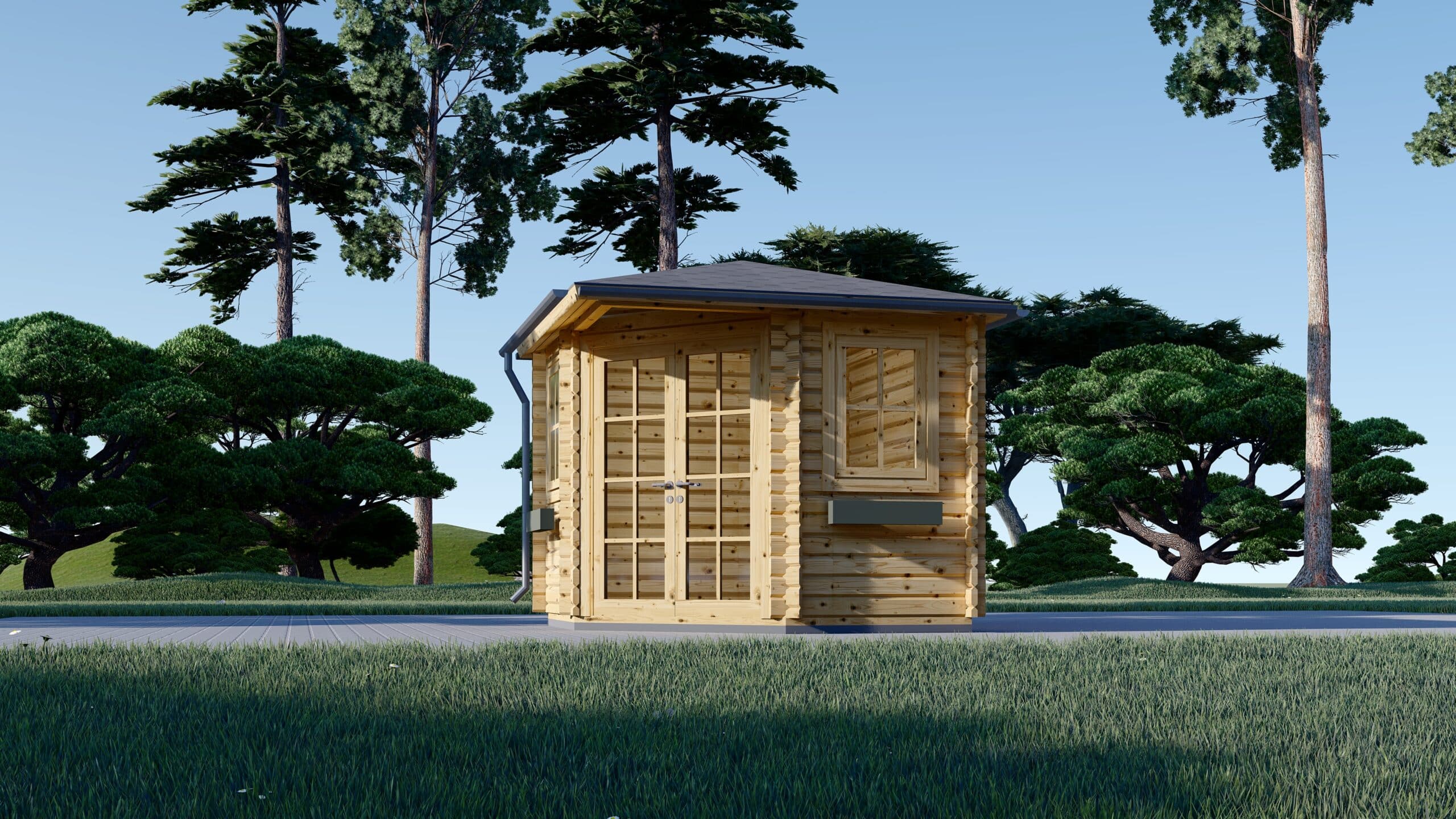 B2b_Aida_3.00x3.00_28_5-scaled-1.jpg Premium Gartenhaus ALAN (28mm), 3x3m, 9m² – Bild 5