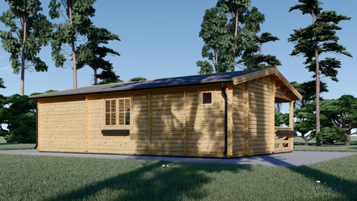 Blockbohlenhaus mit Terrasse LILLI( 44mm), 32 m² + 20m² – Bild 3