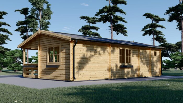 Blockbohlenhaus mit Terrasse LILLI( 44mm), 32 m² + 20m² – Bild 4