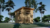 Blockbohlenhaus mit Schlafboden DORNBIRN (44 mm), 20 m² + 16 m² mit Pultdach – Bild 2