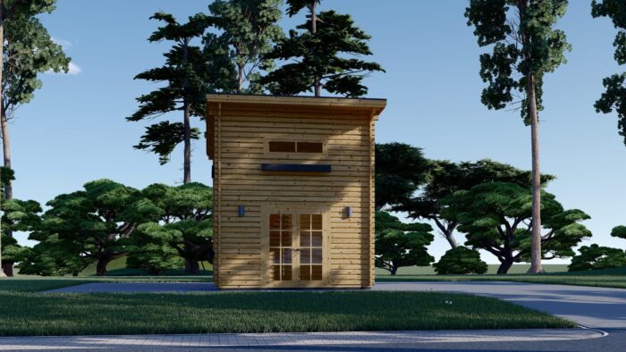 Blockbohlenhaus mit Schlafboden DORNBIRN (44 mm), 20 m² + 16 m² mit Pultdach – Bild 3